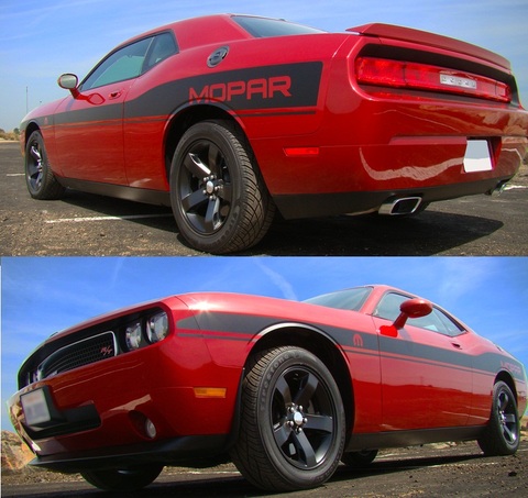 "Mopar" Custom Beltline Body Stripe Kit 08-up Dodge Challenger - Click Image to Close